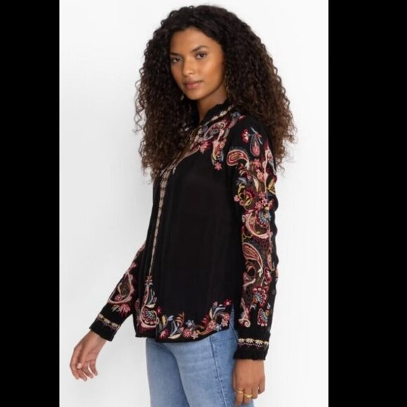 NWT Johnny Was Simone Blouse Embroidered Bohemian Size Small - Picture 5 of 15